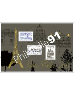 F5048 à 5050, Bloc doré Paris-Philex 2016,collection timbres France