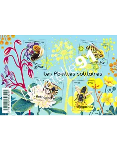F5052 à 5054, Feuille Abeilles solitaires,collection timbres France