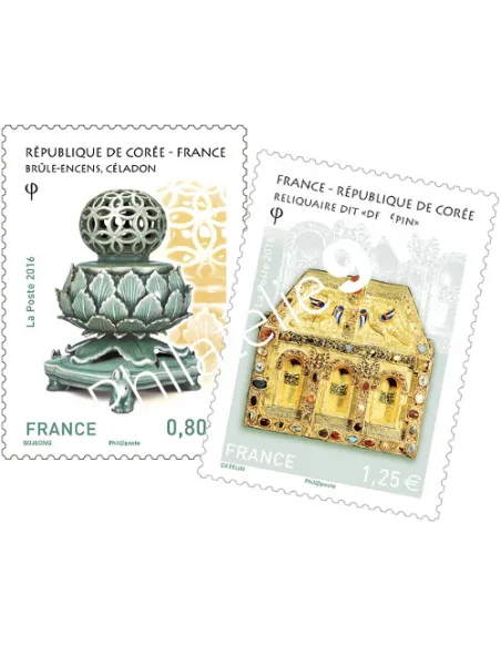 Timbre 5064-5065, Timbres Emission commune Corée,timbres France