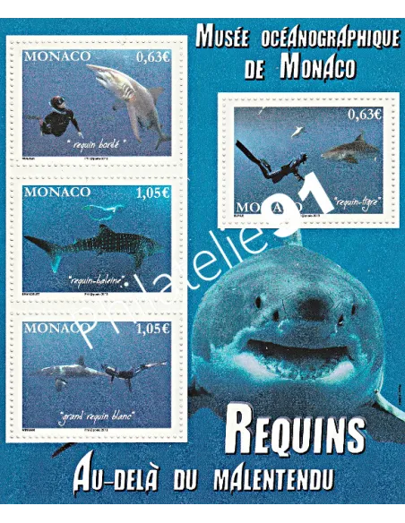 n°  2883 à 2886 en Feuille - collection timbres Monaco
