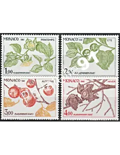 MONACO - n° 1302 à 1305 -(Issu du BF 20)  Les 4 saisons du plaqueminier