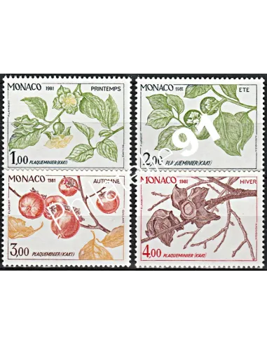 MONACO - n° 1302 à 1305 -(Issu du BF 20)  Les 4 saisons du plaqueminier