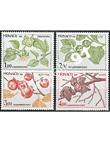 MONACO - n° 1302 à 1305 -(Issu du BF 20)  Les 4 saisons du plaqueminier