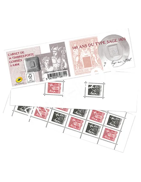 Carnet 5096,140 ans du type Sage 1876,collection timbres France