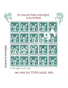 n° 5094 à 5095, 140 ans du type Sage 1876, collection timbres France