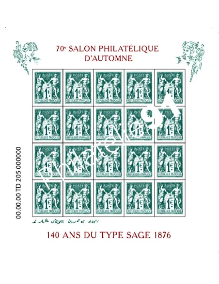 n° 5094 à 5095, 140 ans du type Sage 1876, collection timbres France