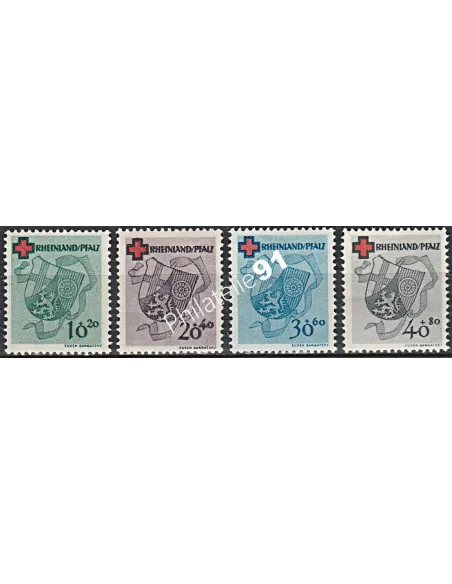 Rheno-Palatin - n° 41 à 44 - Timbres des Colonie françaises