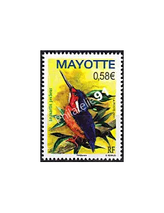 Timbre de Mayotte n° 249, oiseau, martin-pêcheur, timbres des Dom-Tom