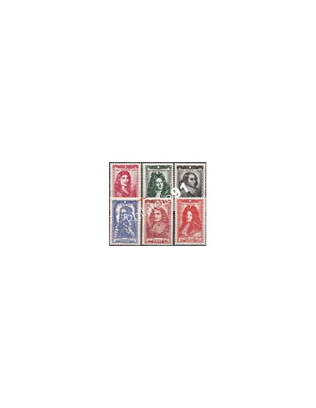n° 612 à 617 - Série Célébrités du XVIIe siècle