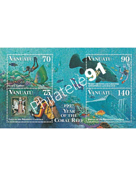 Bloc de Timbres de Vanuatu n° n° 28 - Timbres des colonies Françaises