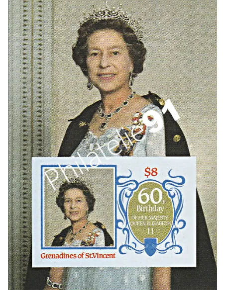 Saint-Vincent - BF Non Dentelé Elizabeth  - Collection timbre Amérique