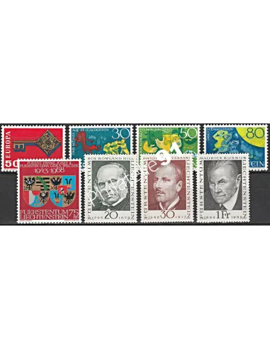 Liechtenstein, Année complète neuve 1968, Collection timbres Europe