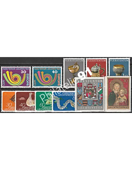 Liechtenstein, Année complète neuve 1973, Collection timbres Europe