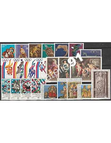 Liechtenstein, Année complète neuve 1976, Collection timbres Europe
