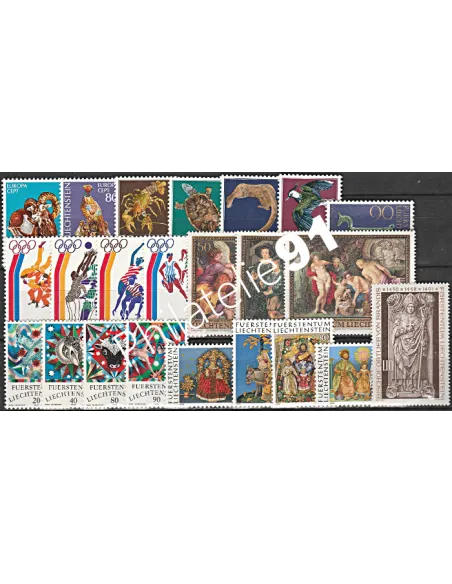 Liechtenstein, Année complète neuve 1976, Collection timbres Europe