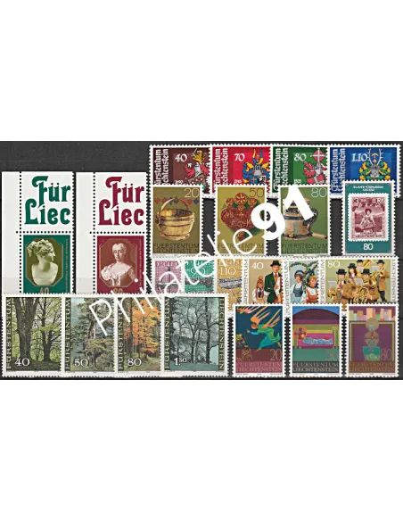 Liechtenstein, Année complète neuve 1980, Collection timbres Europe