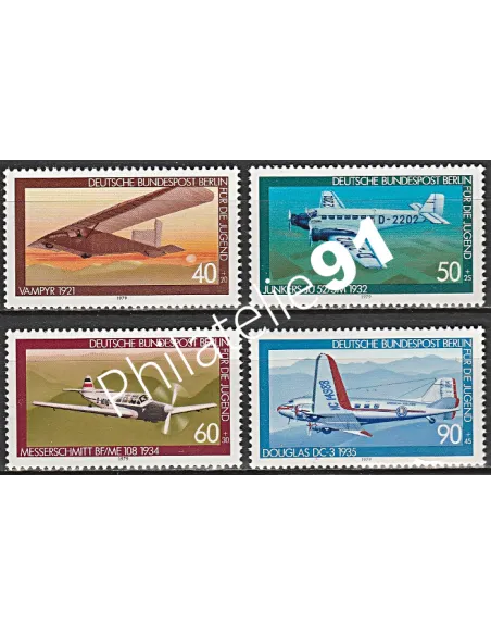 BERLIN, n°  552 à 555, Collection timbres Allemagne