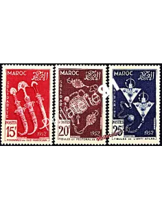 Timbres du Maroc n° 320 à 322 , orfèvrerie, timbres des colonies