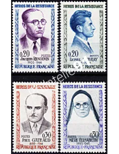 n° 1288 à 1291, Héros de la Résistance, collection timbres de France