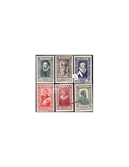 Timbres de France n° 587 à 592 - Célébrités du XVIe siècle