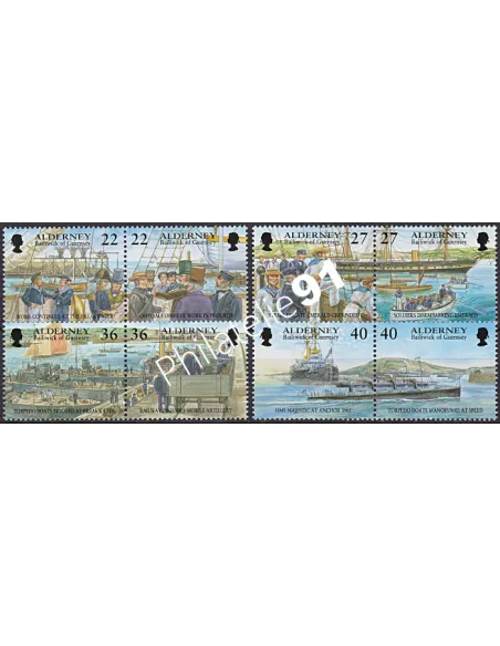 Alderney, n° 180 à 187, Collection Timbres Europe