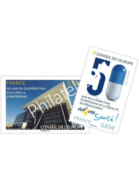 Timbre de service 159-160, Conseil de l'Europe 2014, collection timbres France