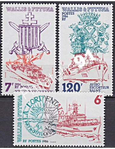 WALLIS ET FUTUNA,n° 348 à 350, collection timbres Dom-Tom