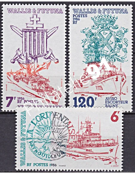 WALLIS ET FUTUNA,n° 348 à 350, collection timbres Dom-Tom