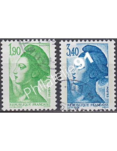 Timbre n° 2424 à 2425  oblitéré - collection timbres France