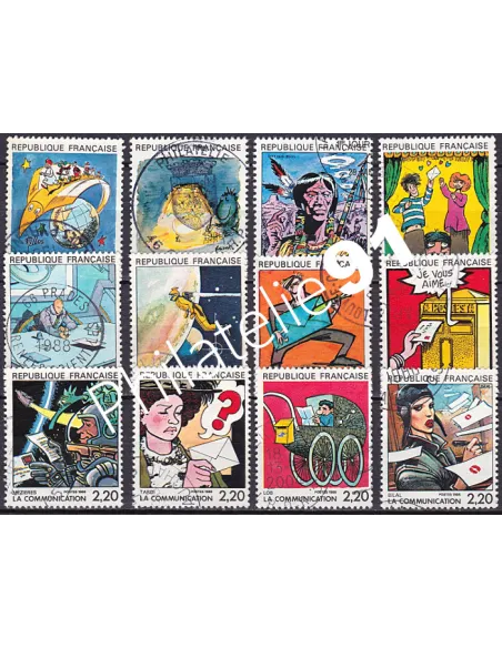Timbre n° 2503 à 2514  oblitéré - collection timbres France