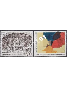 Timbre n° 2553 à 2554  oblitéré - collection timbres France