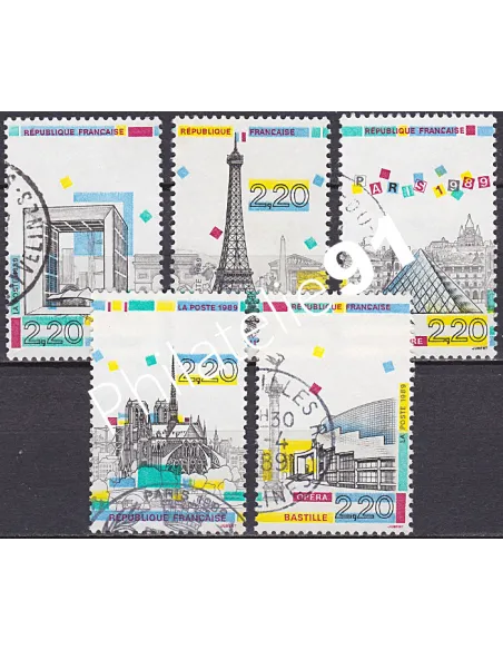 Timbre n° 2579 à 2583  oblitéré - collection timbres France