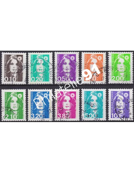 Timbre n° 2617 à 2626  oblitéré - collection timbres France