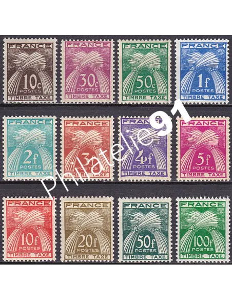 Timbres-Taxe n° 78 à 89 - collection timbres France