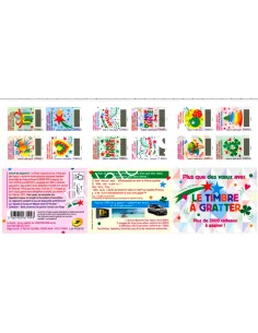 Carnet 1336, timbres vœux, le timbre à gratter, collection timbres France