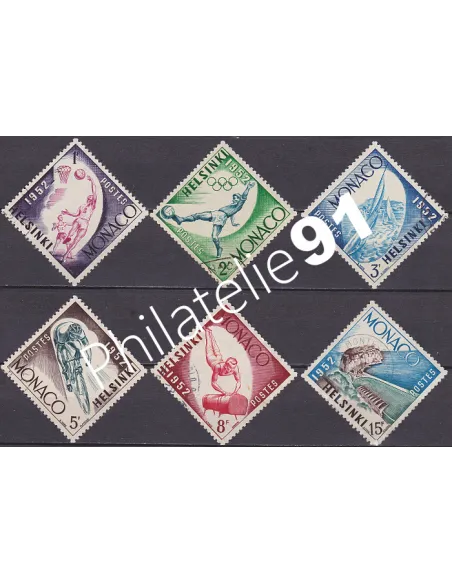 Timbres de Monaco n° 386 à 391 oblitérés, collection timbres Monaco.