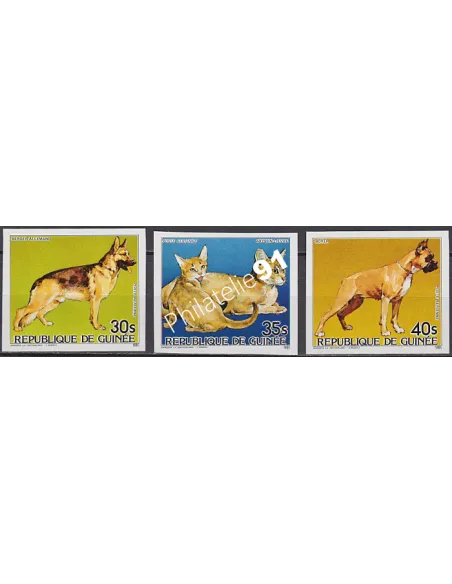 Guinée,PA n°185 à 187 Non Dentelé,Poste Aérienne,Timbres à theme