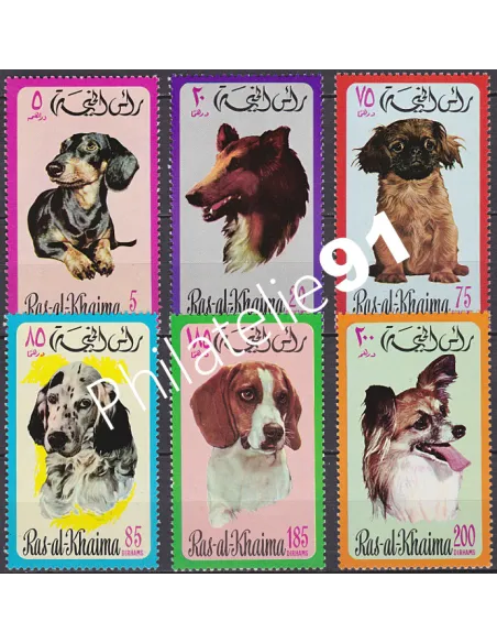RAS-AL-KHAIMA n°567 à 572, collection Timbres à theme
