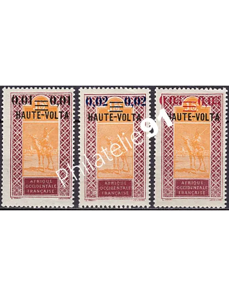 Haute-Volta n° 18 à 20, collection timbres Colonies.