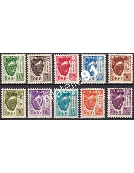 TOGO, Timbres-Taxe n° 22 à 31, Collection timbres Colonies