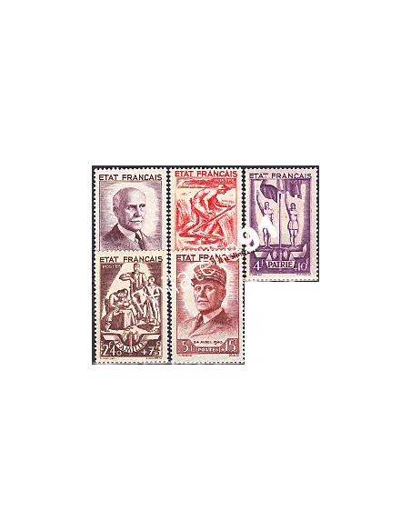 Timbres de France n° 576 à 580 - Au profit du Secours national