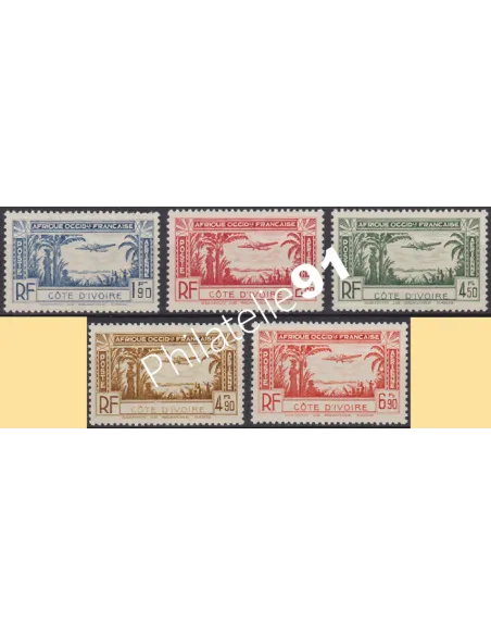 COTE D'IVOIRE,PA n° 1 à 5, collection timbres Colonies