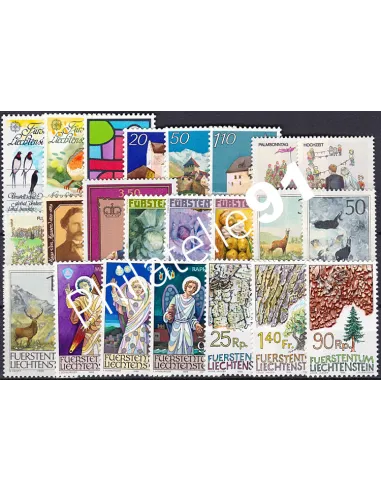 Liechtenstein, Année complète 1986, Collection timbres Europe