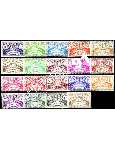 Timbres Guadeloupe n°178 à 196, Série de Londres, timbres des colonies