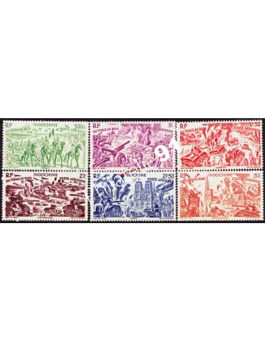 INDOCHINE - PA n° 40 à 45 - Tchad au Rhin timbres colonies Francaise