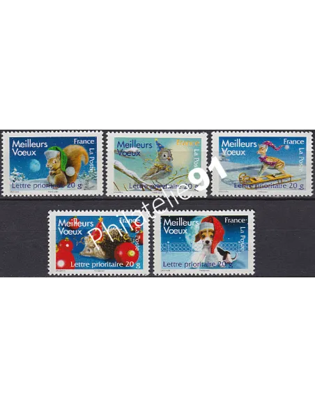 Timbres n° 4120a à 4124a, Meilleurs Voeux, collection timbres France