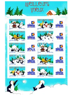 Feuille n°3853A timbres personnalisés, Meilleurs Voeux, timbres France