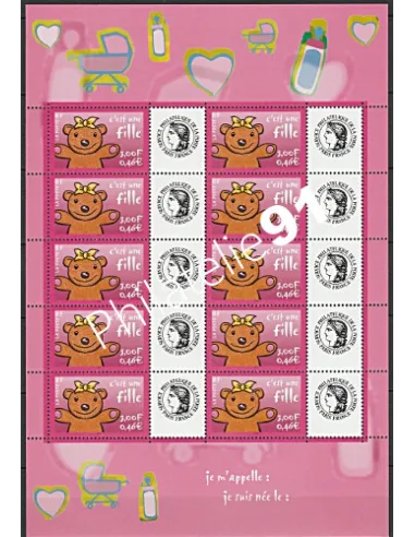 Feuille personnalisée n°3432 Cérès, Timbres naissance, timbres France