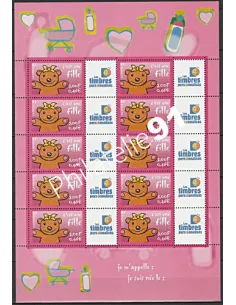 Feuille personnalisée n°3432 Perso, Timbres naissance, timbres France