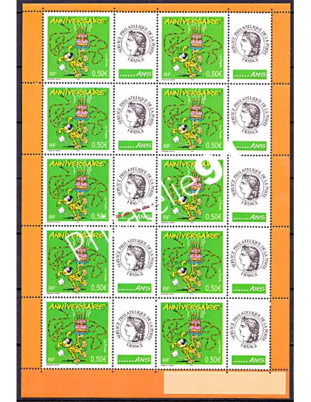 Feuille pers 3569A Cérès, Anniversaire,Marsupilami, timbres de France
